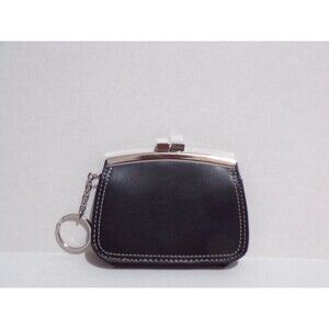Nine & Company Black Coin Purse with Key Ring and Silver-Tone Frame